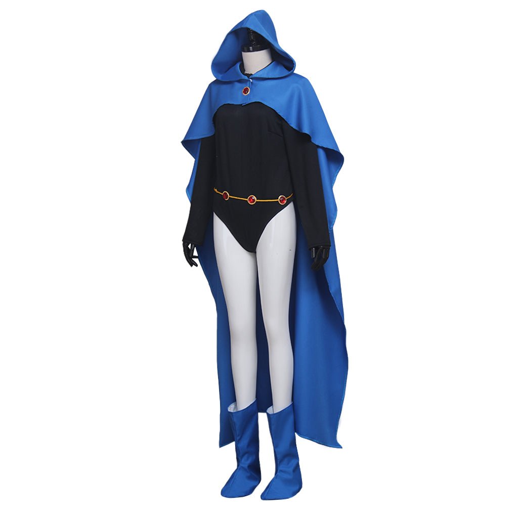 Fantasia de Raven dos Teen Titans - Traje de Superheroína com Capa Azul e Unitard para Halloween e Eventos - Estrela Cosplay