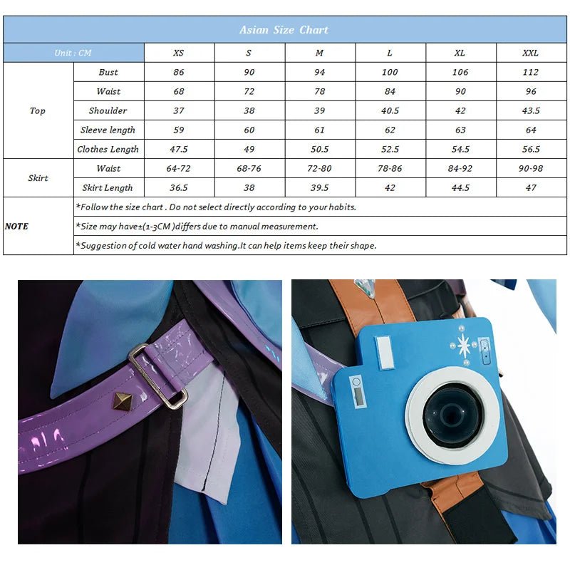 Fantasia de March 7th Honkai Star Rail - Vestido Azul Feminino para Cosplay, Halloween e Festas - Estrela Cosplay