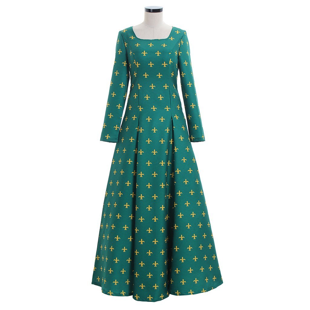 Vestido Gótico Lolita Medieval Renascentista Vitoriano Verde para Casamentos, Bailes, Halloween e Cosplay - Estrela Cosplay