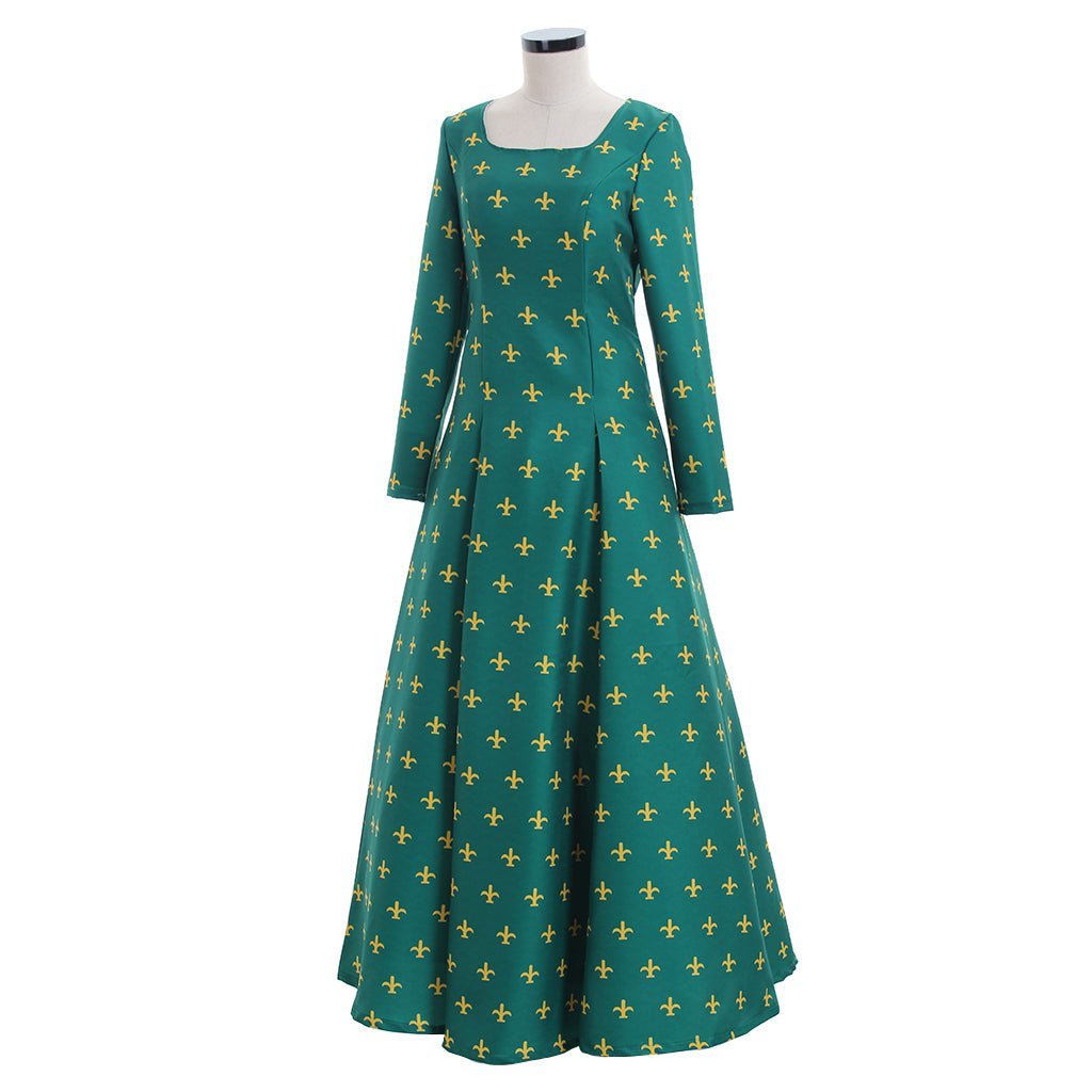 Vestido Gótico Lolita Medieval Renascentista Vitoriano Verde para Casamentos, Bailes, Halloween e Cosplay - Estrela Cosplay