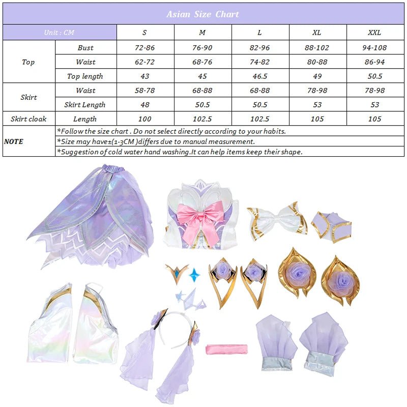 Fantasia LOL Rosa Cristal Seraphine - Jogo LOL Seraphine Design Rosa Traje Halloween Mulher Nova Skin - Estrela Cosplay