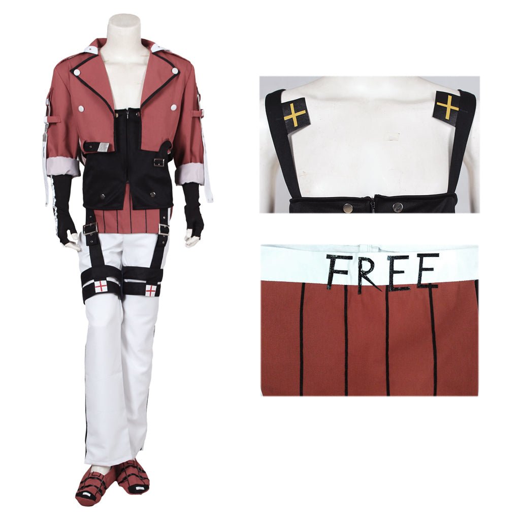 Fantasia Cosplay Guilty Gear Xrd Sol Badguy – Traje Premium Réplica de Anime - Estrela Cosplay