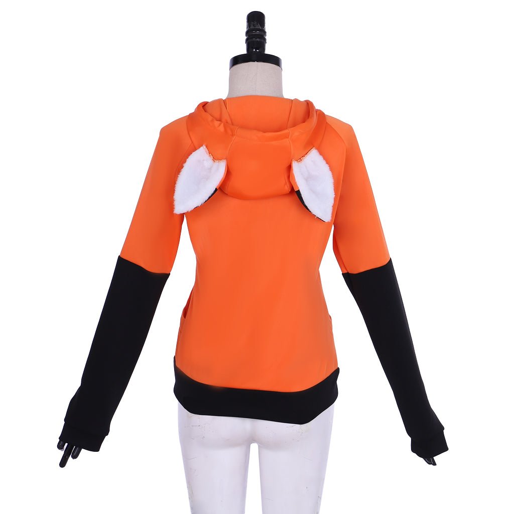 Capuz de Raposa com Zíper - Casaco de Veludo Laranja para Cosplay Personalizado - Estrela Cosplay