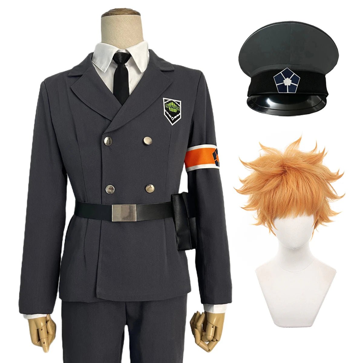 Traje de Cosplay Guarda da Exposição Blue Lock Anime - Rin Itoshi, Isagi, Bachira, Nagi, Chigiri, Reo, Barou, Kunigami com Peruca e Rede de Rosa - Estrela Cosplay