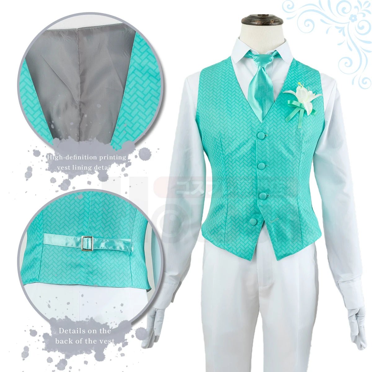 Fantasia Cosplay Rin Itoshi Blue Lock - Peruca, Tuxedo e Casaco de Cauda - Estrela Cosplay