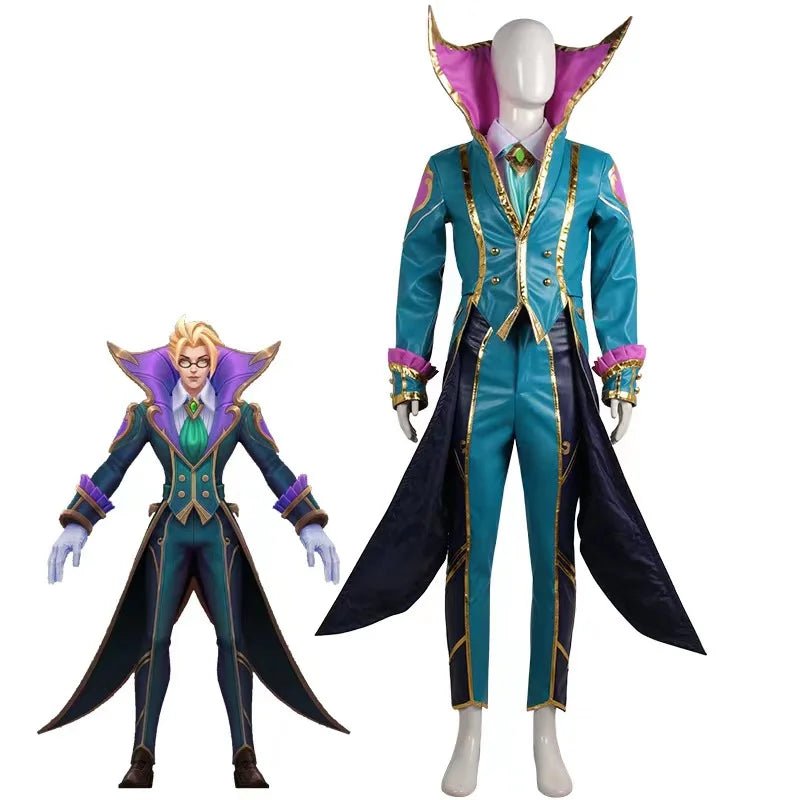 Fantasia de Cosplay LOL Vladimir O Ceifador Carmesim - Casaco, Camisa e Traje Completo para Homens Adultos - Traje de Halloween - Estrela Cosplay