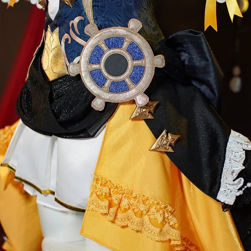 Fantasia Genshin Impact Fontaine Navia Spina di Rosula - Vestido Steampunk com Chapéu para Mulheres - Estrela Cosplay
