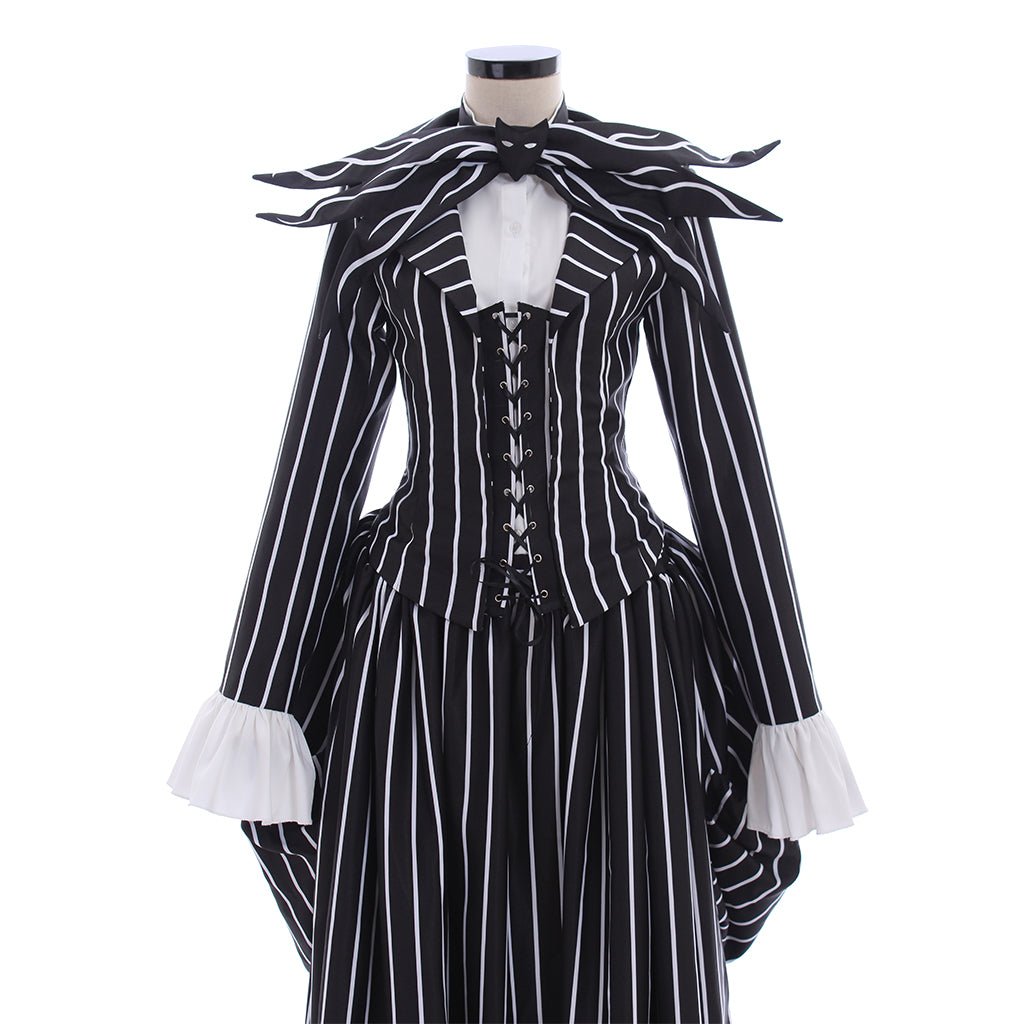 Fantasia Jack Skellington Terno Listrado Preto para Festa de Halloween - Estrela Cosplay