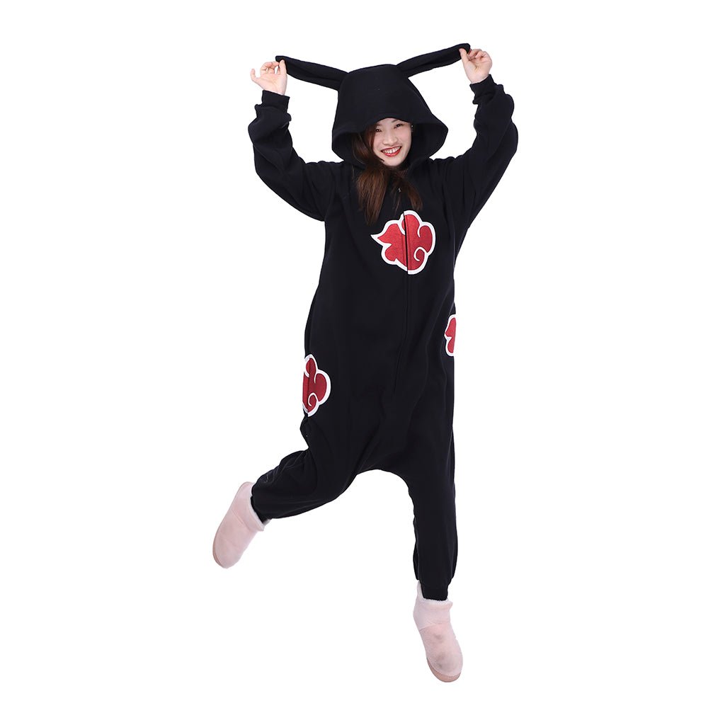 Naruto Akatsuki Onesie com Orelhas de Coelho para Cosplay - Estrela Cosplay