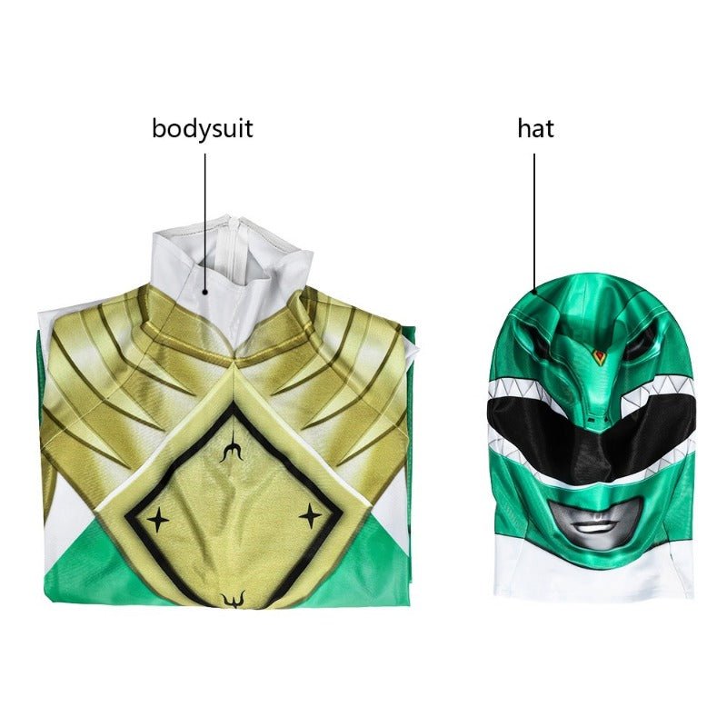 Traje de Cosplay do Green Ranger Power Rangers Verde Impresso de Alta Qualidade - Estrela Cosplay