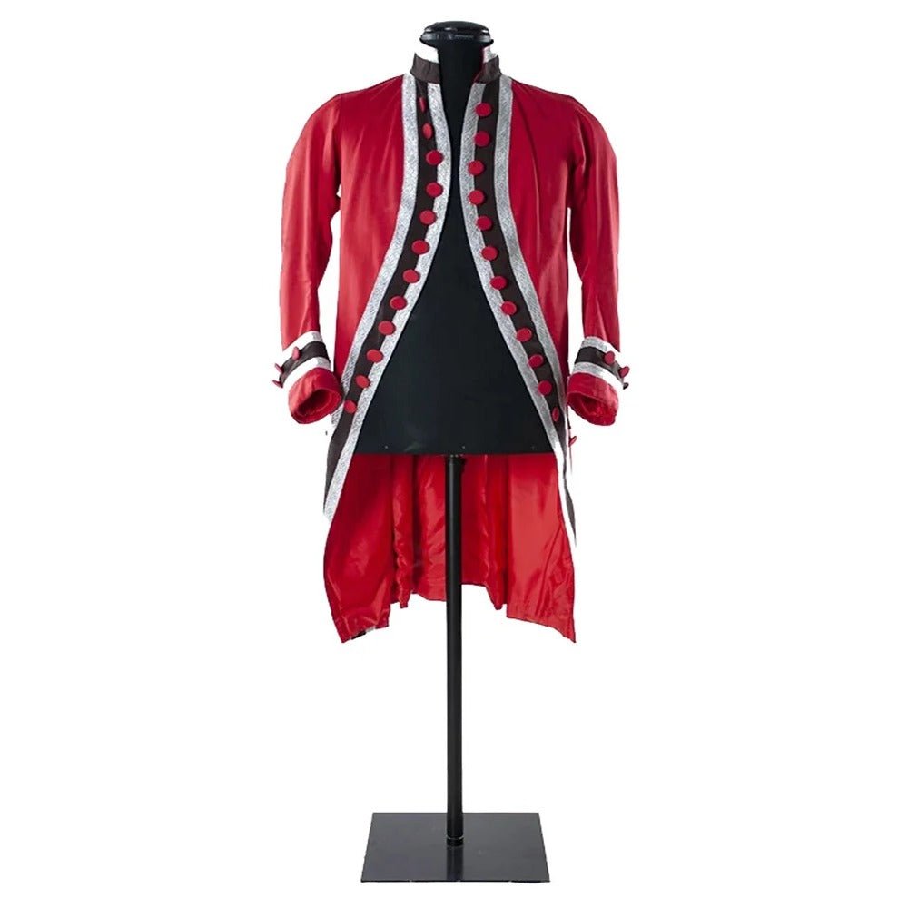 Casaco Frock Rocô Vermelho do Século 18 para Homens - Traje de Nobre Príncipe Rei | Fantasia Customizada para Teatro - Estrela Cosplay