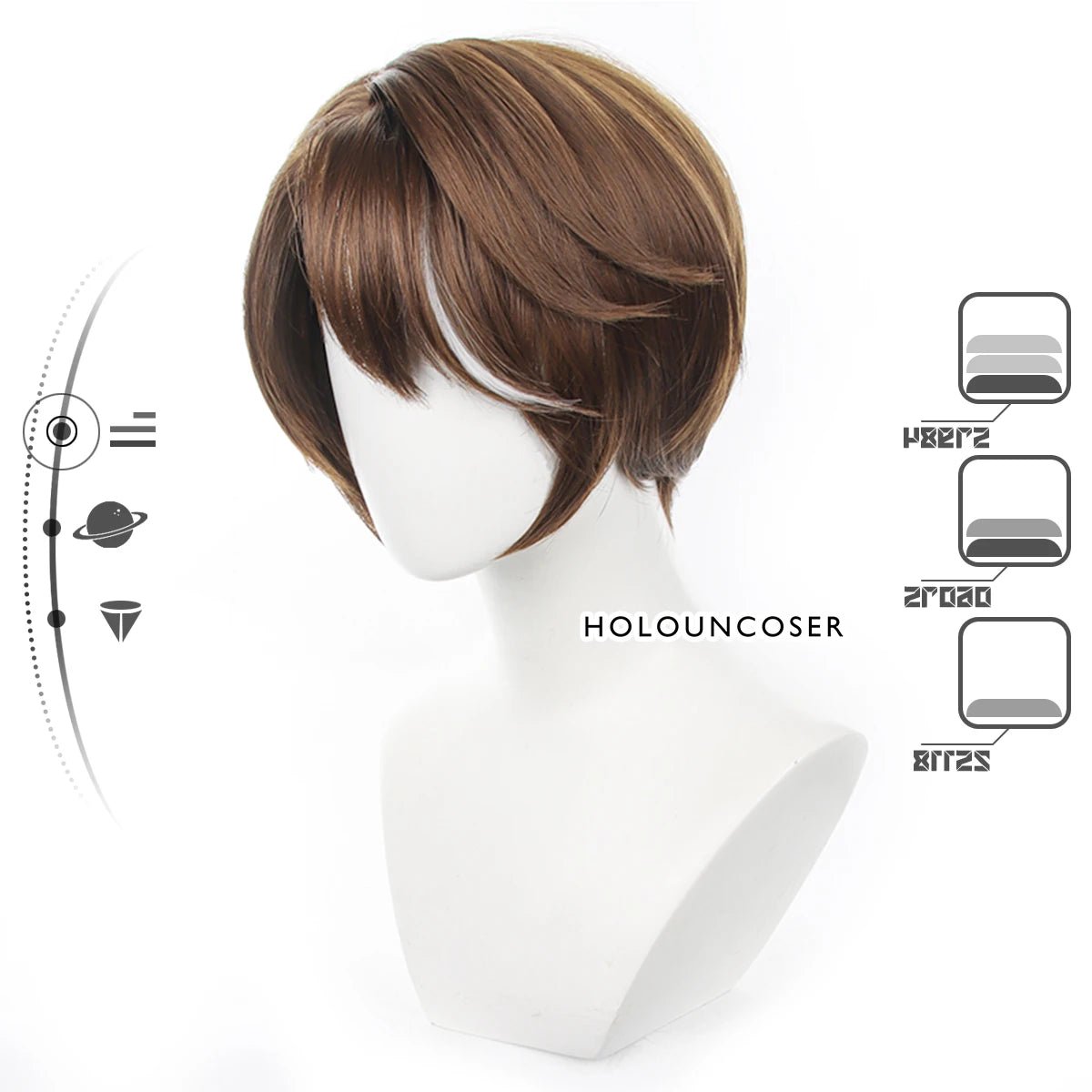 Peruca Cosplay Welt Yang Honkai Star Rail - Rosa Rede Térmica Fibra Sintética Tamanho Ajustável Halloween Natal - Estrela Cosplay