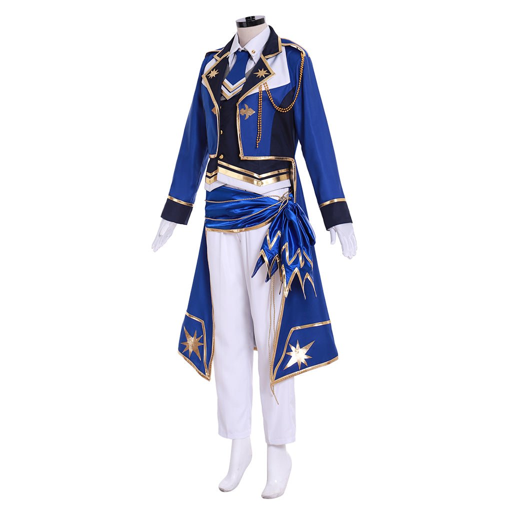 Traje de Cosplay Cavaleiro Sagrado do Leão Dourado Leo Tsukinaga Bloomed Ensemble Stars - Estrela Cosplay