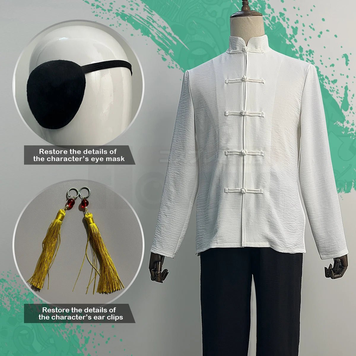 Traje de Cosplay Hayato Suo Wind Breaker Anime - Jaqueta Verde, Calça Preta, Camisa Kung Fu Branca - Estrela Cosplay