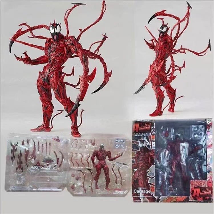 Boneco de Ação Marvel Venom Vermelho Carnificina - Colecionável do Espetacular Homem-Aranha - Estrela Cosplay