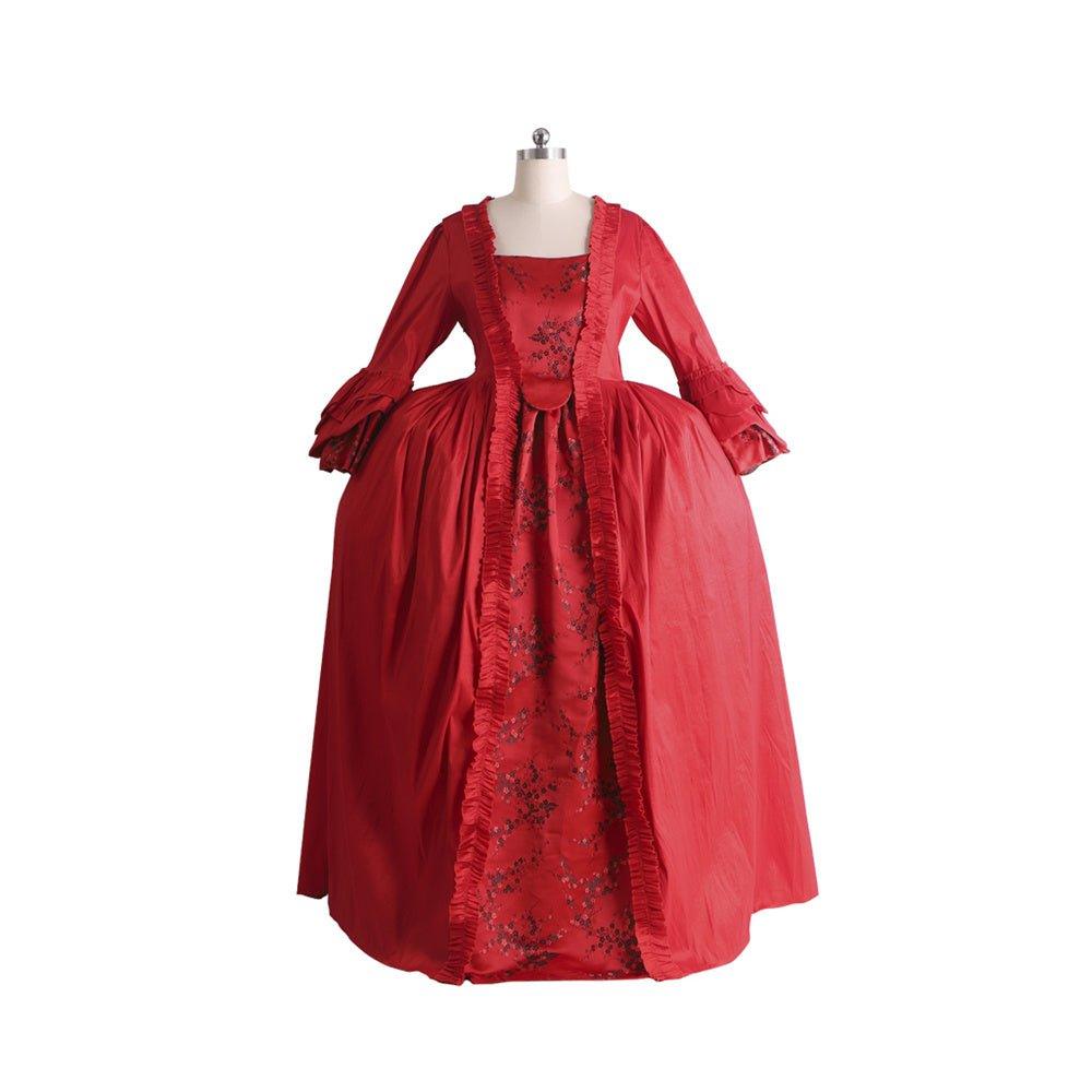Vestido Rococó Vermelho do Século 18 com Renda - Estilo Majestoso Marie Antoinette da Estrela do Cosplay - Estrela Cosplay