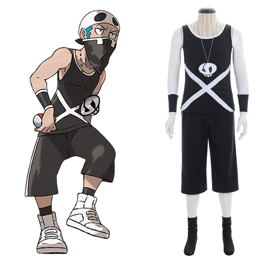 Fantasia Masculina Grunts do Team Skull – Roupa Estilo Vilão Pokémon - Estrela Cosplay