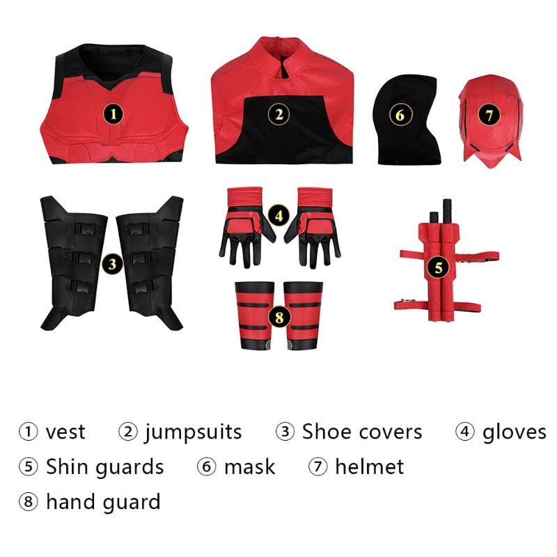 Traje de Cosplay de Couro Vermelho Daredevil Matt Murdock Conjunto Completo Halloween - Estrela Cosplay