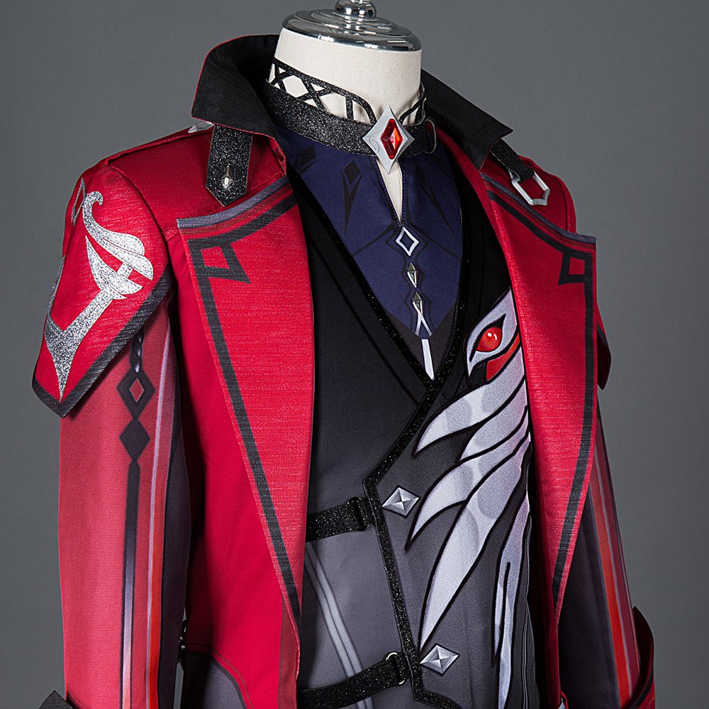 Mergulhe na Noite com o Traje de Cosplay Diluc Crepúsculo Carmesim - Genshin Impact - Estrela Cosplay