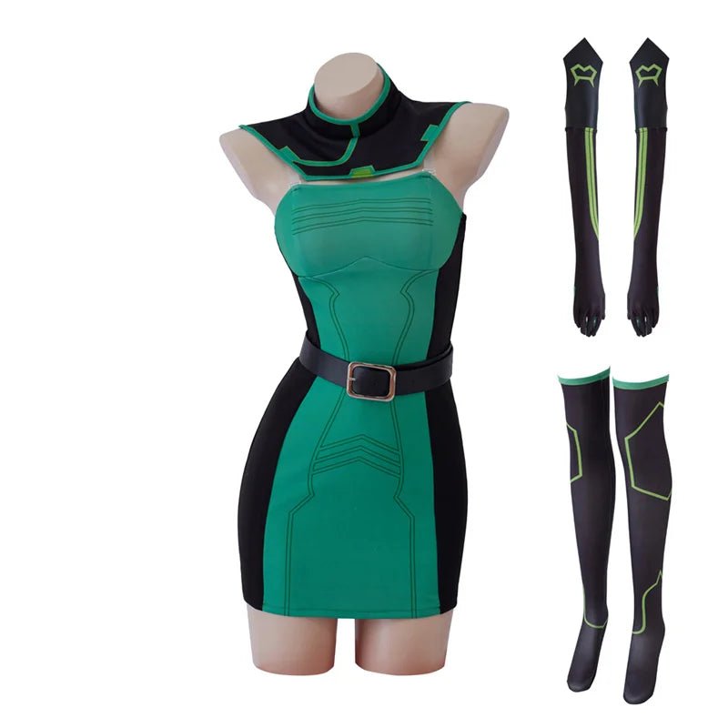 Traje de Cosplay Valorant Viper – Vestido de Combate Verde para Mulheres | Fantasia para Festa de Halloween - Estrela Cosplay