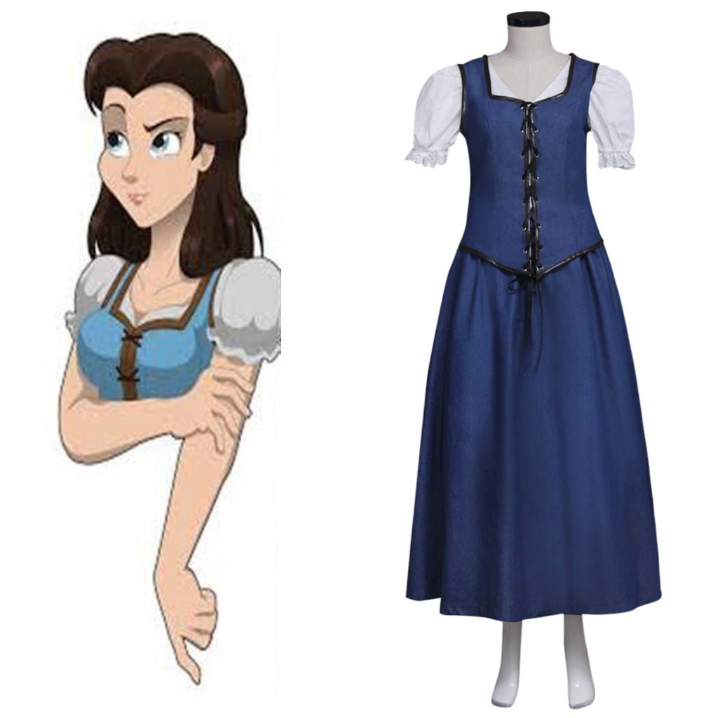 Vestido de Cosplay Belle Era Uma Vez para Mulheres Adultas - Perfeito para Halloween e Carnaval - Estrela Cosplay