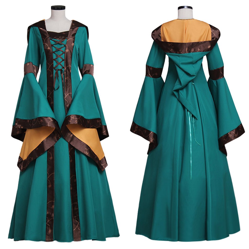 Vestido Verde Medieval Renascentista Vitoriano para Adultos Fantasia Cosplay - Estrela Cosplay