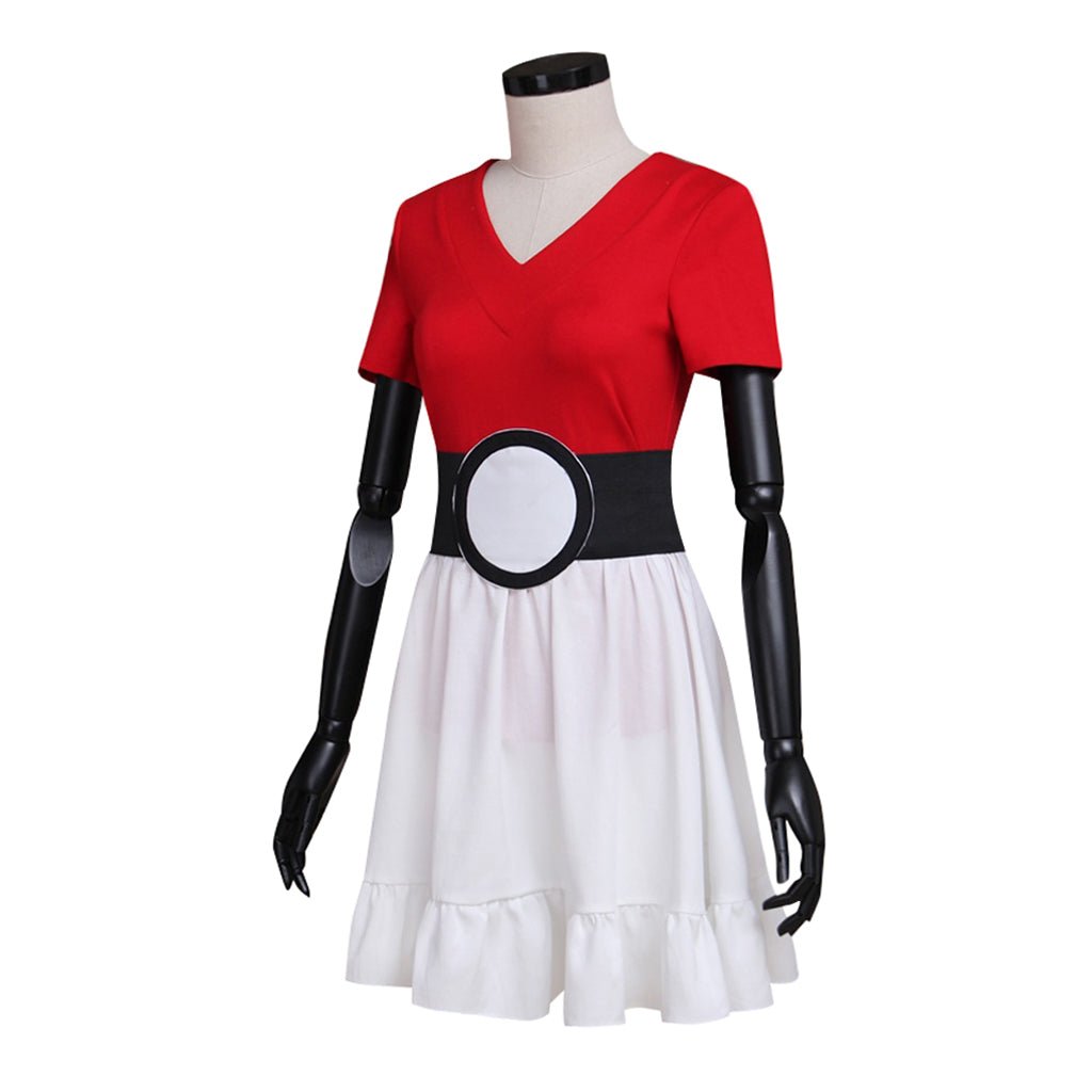 Vestido Vermelho Pokébola Cosplay - Traje Essencial para Fãs de Pokémon - Estrela Cosplay