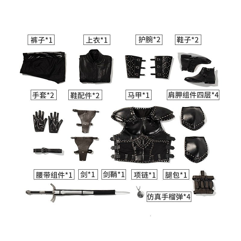 Fantasia de Geralt de Rivia de The Witcher para Homens - Halloween, Carnaval, Role Play, Conjunto de Roupa - Estrela Cosplay