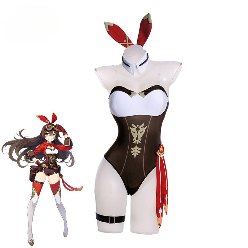 Fantasia de Coelhinha Amber Genshin Impact - Uniforme Completo - Estrela Cosplay