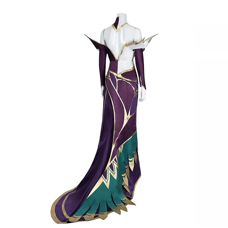 Fantasia de Cosplay Morgana Coven do Jogo LOL para Mulheres - Vestido Roxo Conjunto Completo - Estrela Cosplay