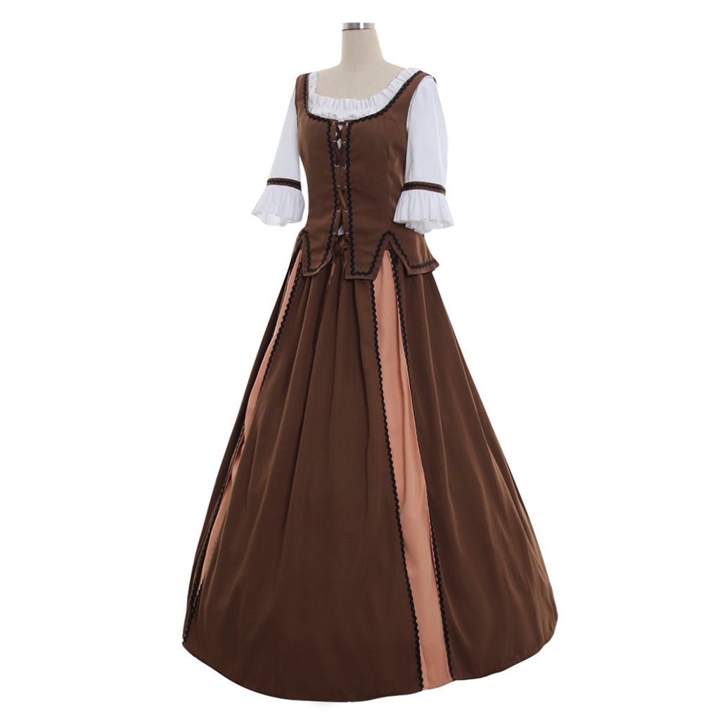 Vestido de Baile Medieval Aristocrático Feito Sob Medida Traje Vitoriano Vestido Gótico Verde para Vampiro Halloween e Carnaval - Estrela Cosplay