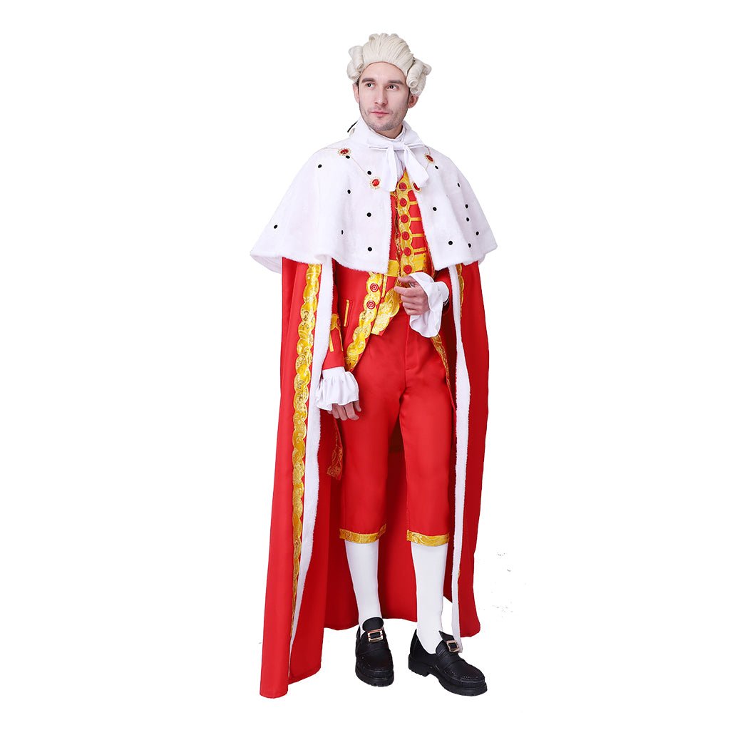 Traje de Cosplay Rei George III de Hamilton – Roupa Régia Colonial com Capa - Estrela Cosplay