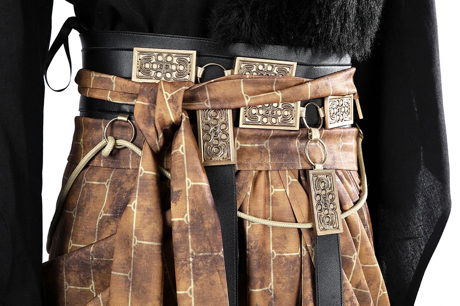 Fantasia Black Myth Wukong | Roupa de Cosplay Premium em Seda Preta e Dourada | Conjunto Completo - Estrela Cosplay