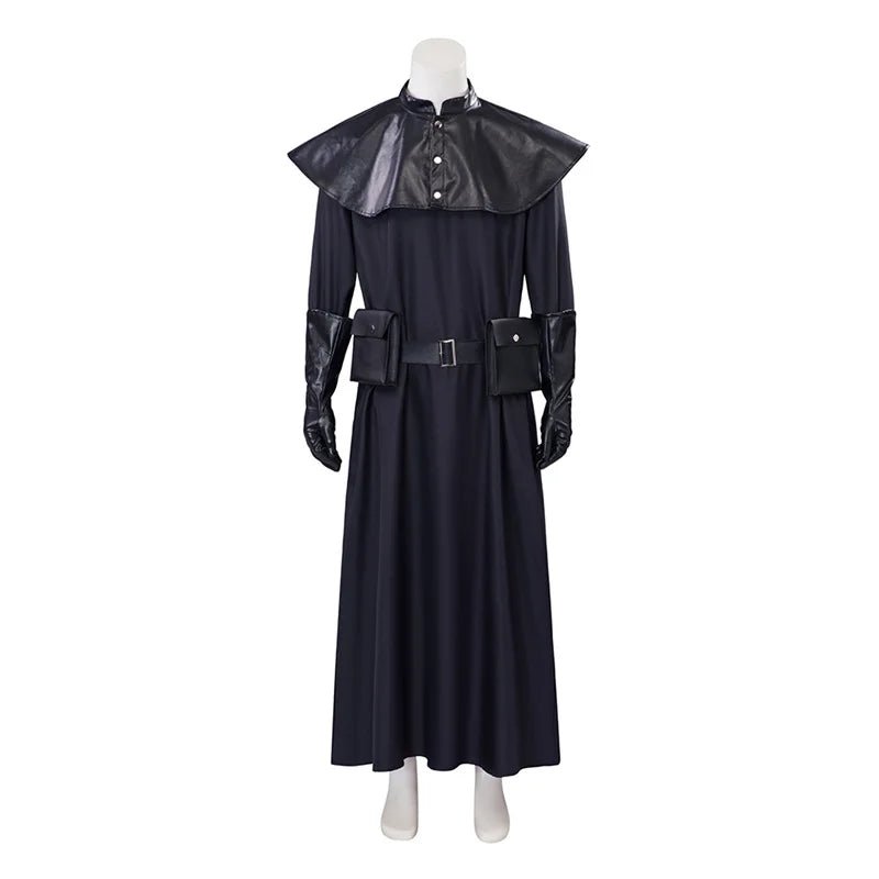 Fantasia Medieval Médico da Peste - Casaco Longo Preto para Halloween | Traje de Cosplay Masculino - Estrela Cosplay