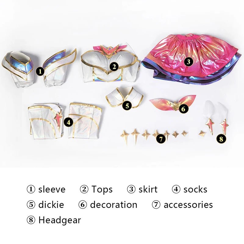 Fantasia Cosplay Guardião Estelar Kaisa - Jogo LOL Kaisa Cosplay Conjunto Completo com Chapéu - Estrela Cosplay