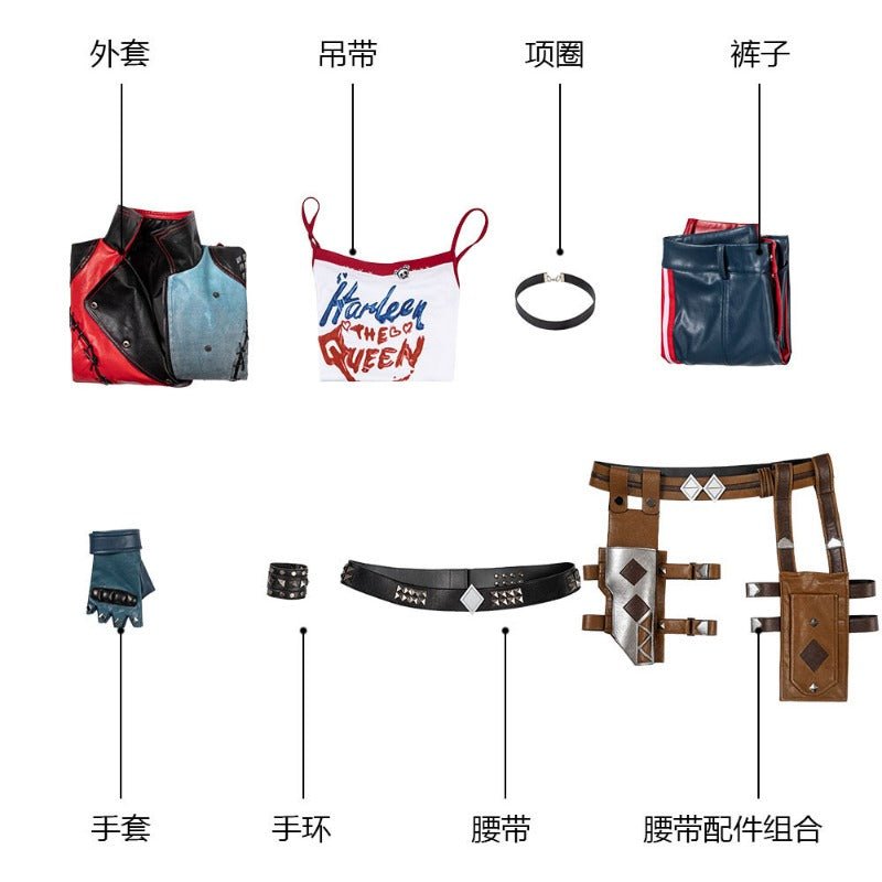 Traje de Cosplay Harley Quinn Esquadrão Suicida: Mate a Liga da Justiça Fantasia de Halloween - Estrela Cosplay