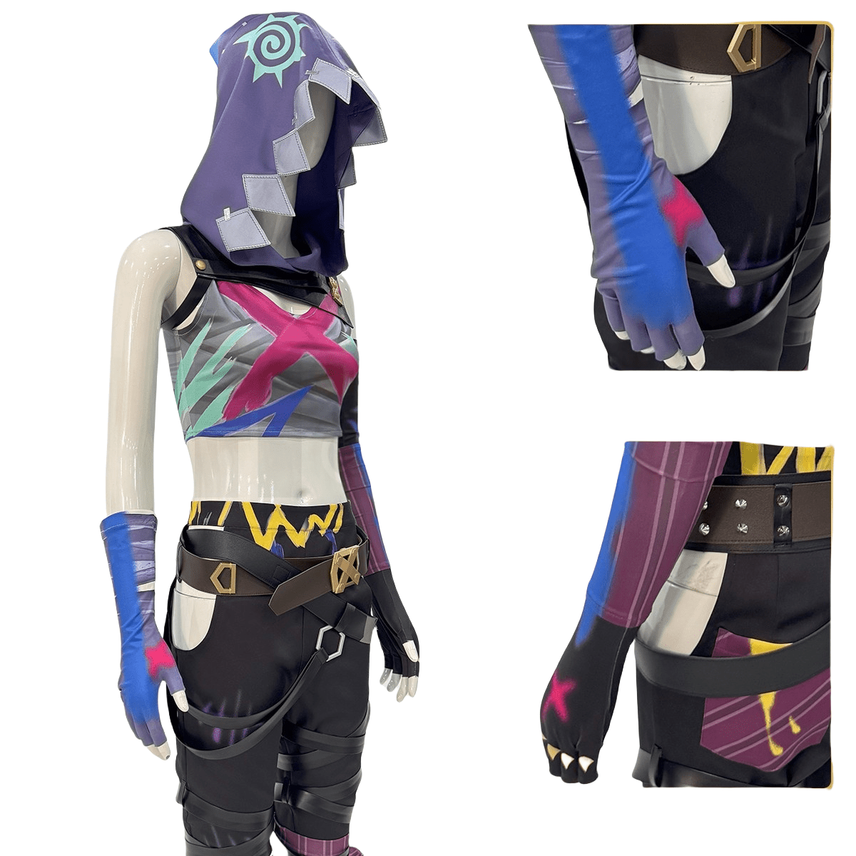 Fantasia de Jinx de League of Legends Arcane - Alta Qualidade - Estrela Cosplay