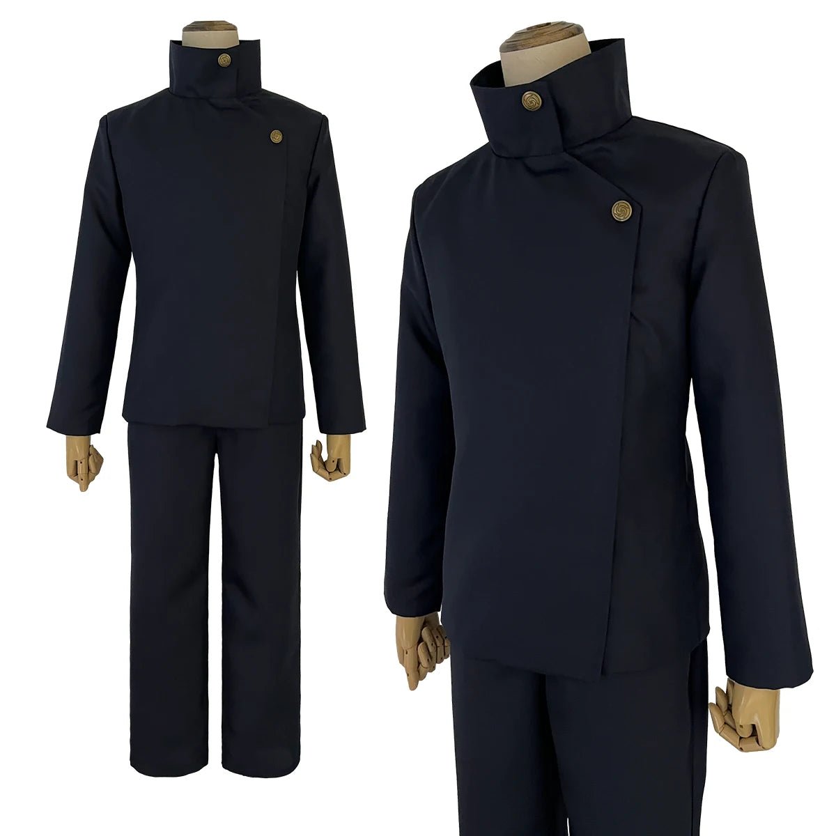 Fantasia de Cosplay Fushiguro Megumi de Jujutsu Kaisen - Jaqueta e Calça Azul Escuro com Peruca - Estrela Cosplay