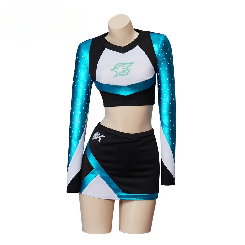 Uniforme de Cheerleader Euphoria Conjunto Maddy Top Crop com Saia Mini Uniforme Escolar Feminino - Estrela Cosplay