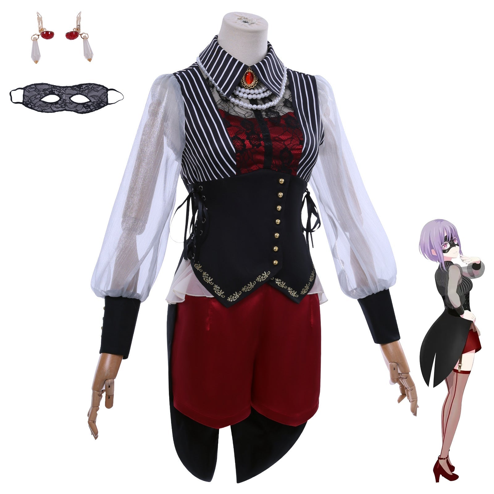 Fantasia de Cosplay BanG Dream! Ave Mujica Yutenji Wakamugi Halloween - Estrela Cosplay