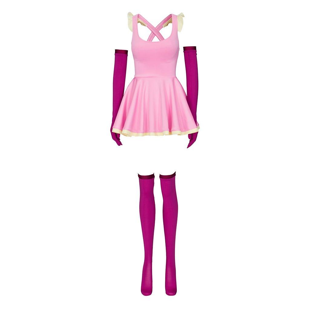 Vestido Rosa Cosplay Anime Me!Me!Me! MeMeMe-chan com Luvas e Meias | Fantasia Halloween para Mulheres e Meninas - Estrela Cosplay
