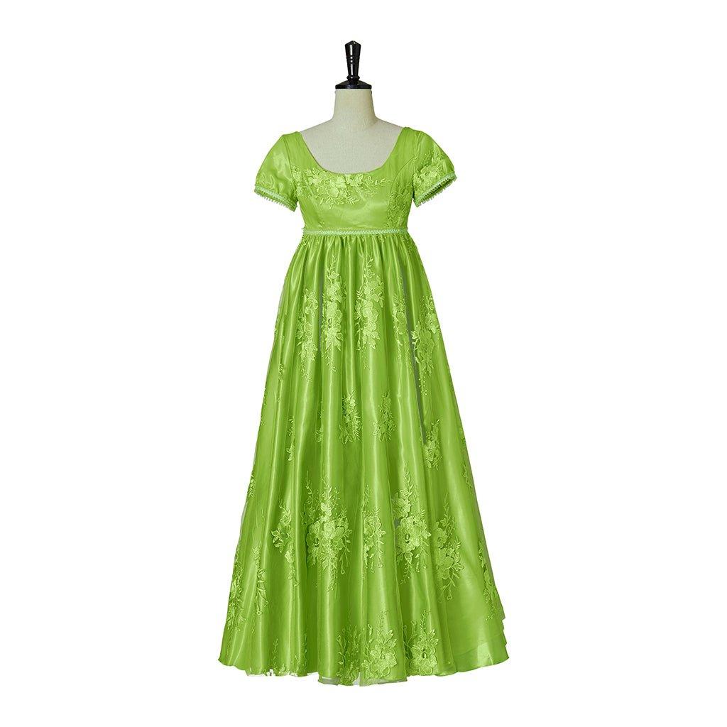 Vestido de Cosplay Bridgerton Verde Império - Elegância da Era da Regência - Estrela Cosplay