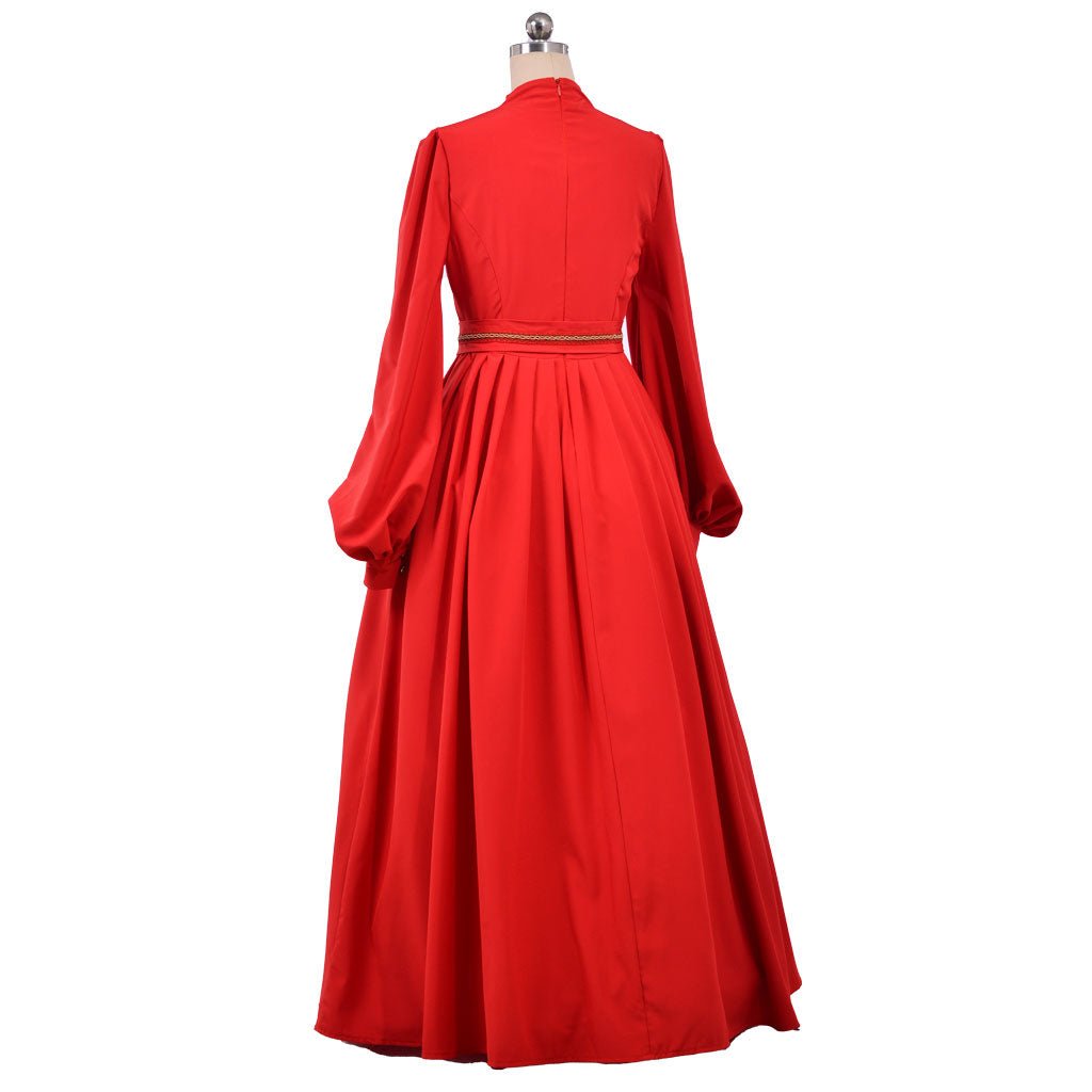 Vestido de Cosplay da Princesa Buttercup do Filme The Princess Bride - Vestido Vermelho de Manga Longa Decote em V para Adultos - Estrela Cosplay
