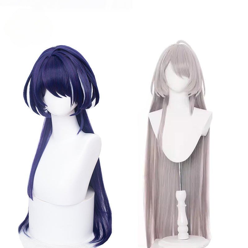 Peruca Cosplay Honkai Star Rail Acheron Vermelha Misturada Cabelo Sintético Resistente ao Calor - Estrela Cosplay
