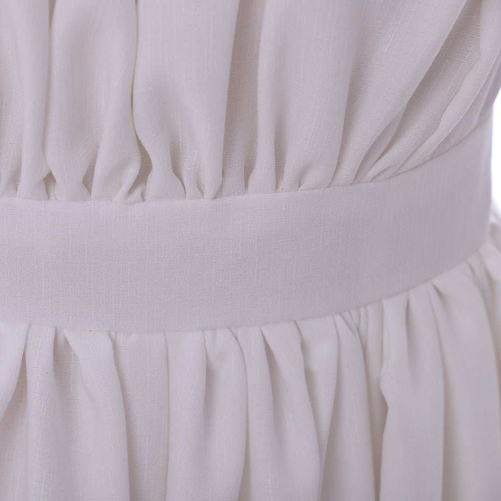 Elegante Vestido Regência Branco para Mulheres - Estilo Clássico Jane Austen, Vestido de Baile com Cintura Alta, Traje Medieval para Casamento - Estrela Cosplay