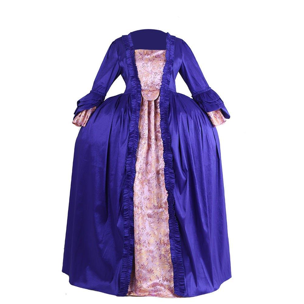 Vestido Rococó Roxo Brocado do Século 18 - Vestido Bordado da Série Medieval da Estrela do Cosplay - Estrela Cosplay