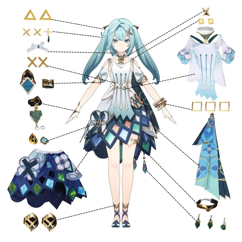 Fantasia de Cosplay Faruzan de Genshin Impact - Traje Feminino Completo com Capa para Halloween - Estrela Cosplay