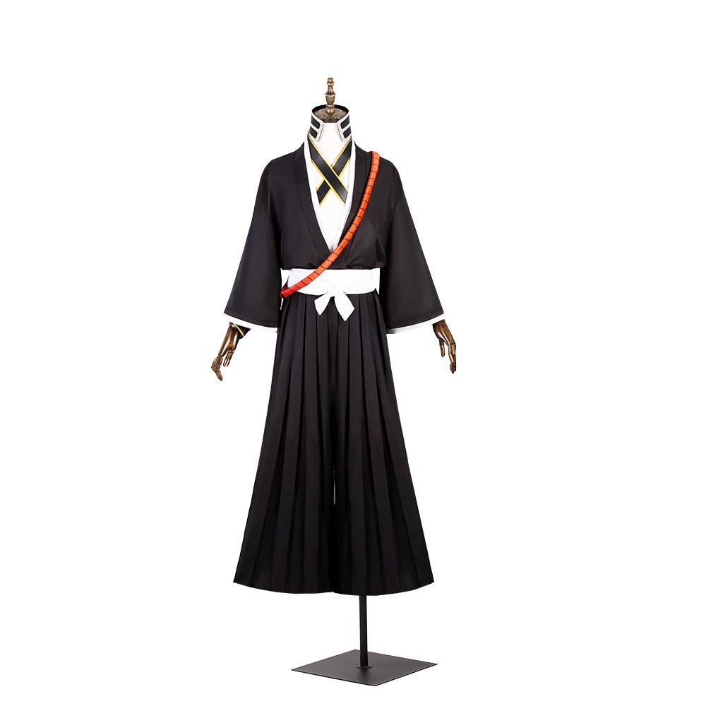 Fantasia de Ichigo Kurosaki de Bleach com Peruca, Top Preto, Calças e Traje para Halloween - Estrela Cosplay