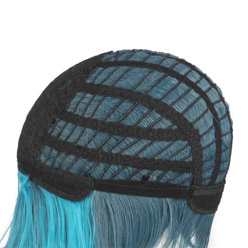 Peruca Xiao Cosplay Genshin Impact - Peruca Curta 40cm Azul Misturado Cabelo Sintético Resistente ao Calor - Estrela Cosplay