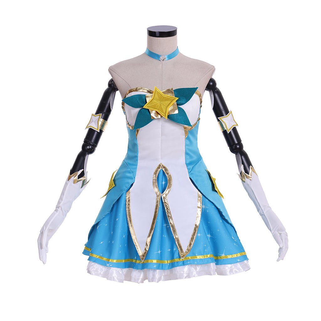 Fantasia LOL Soraka – Novo Traje Guardian Vestido Azul Tubo para Mulheres e Meninas - Estrela Cosplay